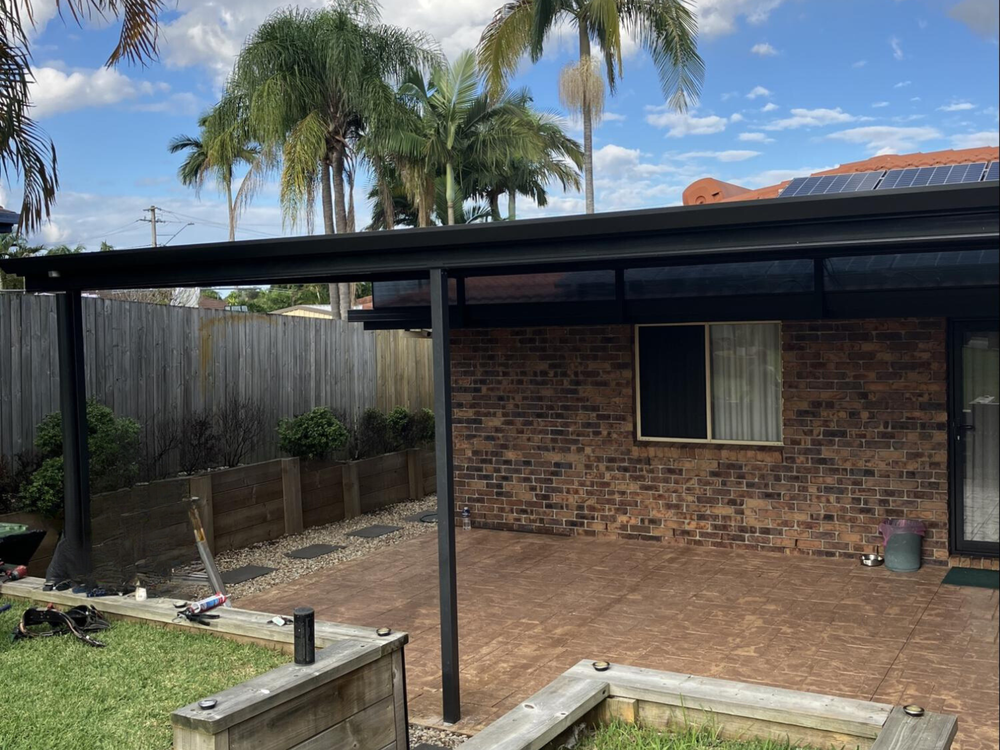 Poolside Burderim patio designed and built by SEQ Patio Group